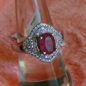 Ladies Ruby 925 silver filled Ring size 7